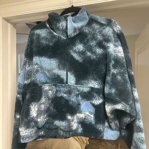 Nike Women's Therma-FIT Oversized 1/2-Zip Fleece Top - Blue TieDye
